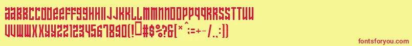 Ozonelayer Font – Red Fonts on Yellow Background