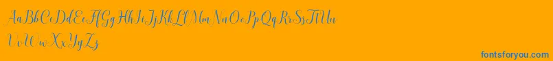 AhattomDemo-Schriftart – Blaue Schriften auf orangefarbenem Hintergrund