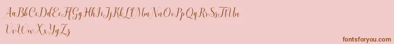 AhattomDemo-Schriftart – Braune Schriften auf rosa Hintergrund