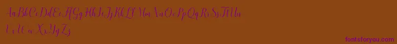 AhattomDemo-fontti – violetit fontit ruskealla taustalla