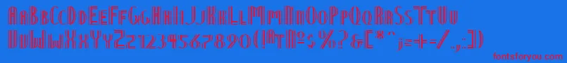 Ntvienna-Schriftart – Rote Schriften auf blauem Hintergrund