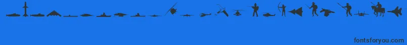 MilitaryRegular Font – Black Fonts on Blue Background