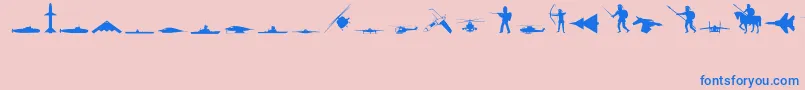 Police MilitaryRegular – polices bleues sur fond rose