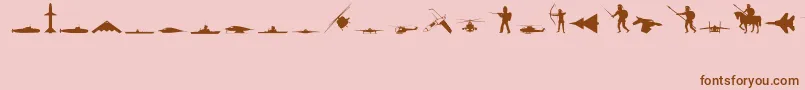 MilitaryRegular Font – Brown Fonts on Pink Background