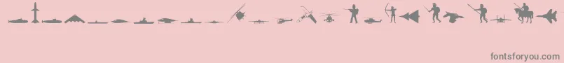 MilitaryRegular-Schriftart – Graue Schriften auf rosa Hintergrund