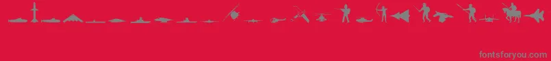 フォントMilitaryRegular – 赤い背景に灰色の文字
