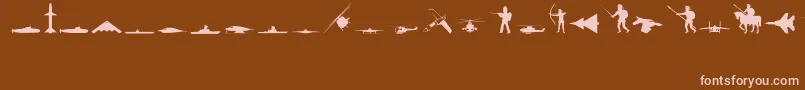 Fonte MilitaryRegular – fontes rosa em um fundo marrom