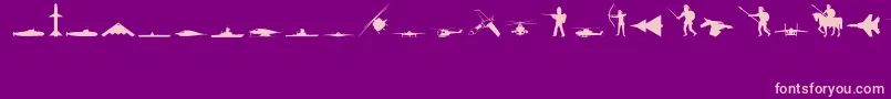 MilitaryRegular-Schriftart – Rosa Schriften auf violettem Hintergrund