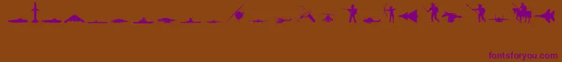 MilitaryRegular-Schriftart – Violette Schriften auf braunem Hintergrund