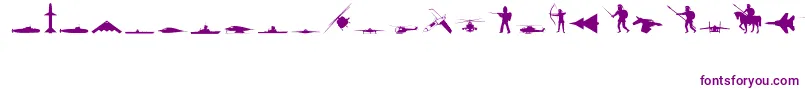 MilitaryRegular-Schriftart – Violette Schriften auf weißem Hintergrund