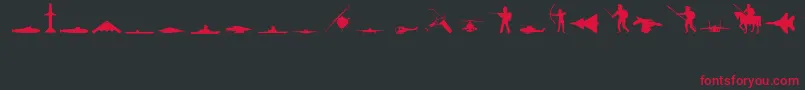 MilitaryRegular Font – Red Fonts on Black Background