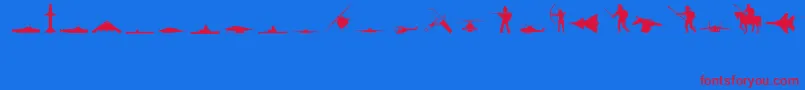 MilitaryRegular Font – Red Fonts on Blue Background