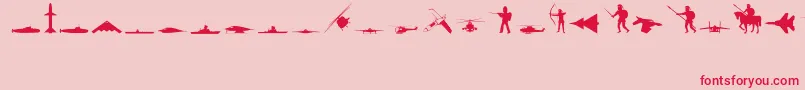 MilitaryRegular Font – Red Fonts on Pink Background