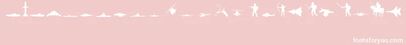 MilitaryRegular-Schriftart – Weiße Schriften auf rosa Hintergrund