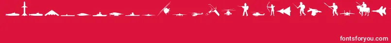 MilitaryRegular Font – White Fonts on Red Background