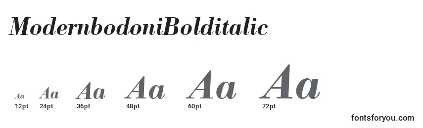 Größen der Schriftart ModernbodoniBolditalic