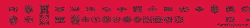 Prt Ornament3 Font – Black Fonts on Red Background