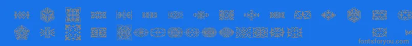 Prt Ornament3-Schriftart – Graue Schriften auf blauem Hintergrund