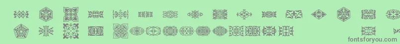 Prt Ornament3 Font – Gray Fonts on Green Background