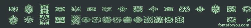 Prt Ornament3 Font – Green Fonts on Black Background