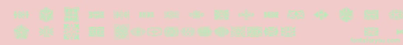 Prt Ornament3 Font – Green Fonts on Pink Background