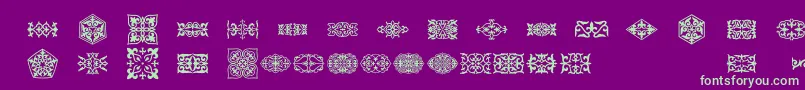 Prt Ornament3 Font – Green Fonts on Purple Background