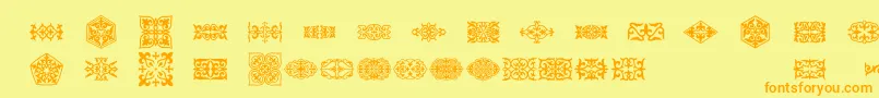 Prt Ornament3 Font – Orange Fonts on Yellow Background