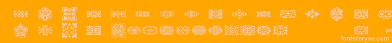 Prt Ornament3-Schriftart – Rosa Schriften auf orangefarbenem Hintergrund