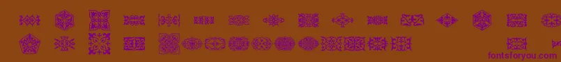 Prt Ornament3-Schriftart – Violette Schriften auf braunem Hintergrund