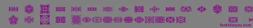 Prt Ornament3-Schriftart – Violette Schriften auf grauem Hintergrund
