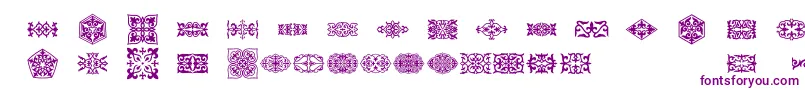 Prt Ornament3-Schriftart – Violette Schriften auf weißem Hintergrund