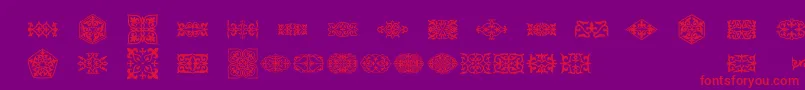 Prt Ornament3-Schriftart – Rote Schriften auf violettem Hintergrund