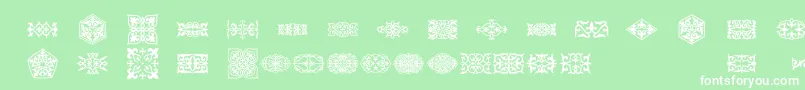 Prt Ornament3 Font – White Fonts on Green Background