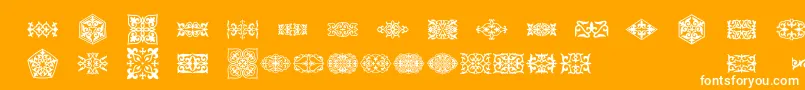 Prt Ornament3 Font – White Fonts on Orange Background