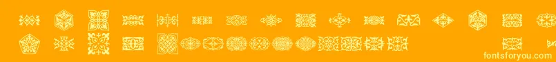 Prt Ornament3-Schriftart – Gelbe Schriften auf orangefarbenem Hintergrund