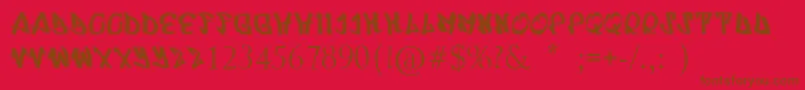 Urbrapper Font – Brown Fonts on Red Background
