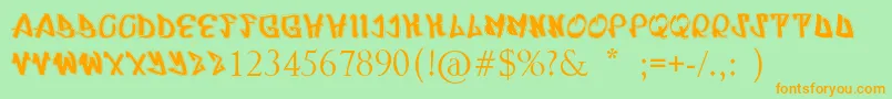 Urbrapper Font – Orange Fonts on Green Background