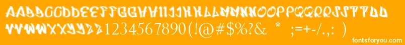 Urbrapper-Schriftart – Weiße Schriften auf orangefarbenem Hintergrund