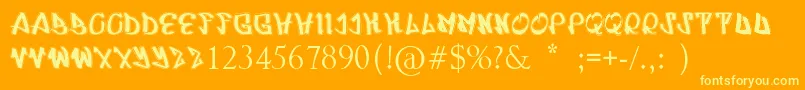 Urbrapper-Schriftart – Gelbe Schriften auf orangefarbenem Hintergrund