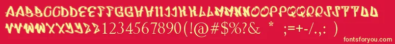 Urbrapper Font – Yellow Fonts on Red Background