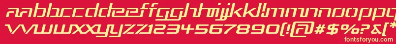 フォントRep3expi – 黄色の文字、赤い背景