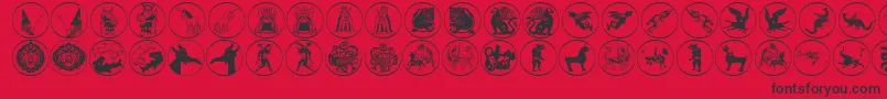 Police Mythologicaldisks – polices noires sur fond rouge