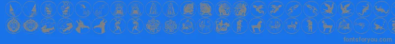 Czcionka Mythologicaldisks – szare czcionki na niebieskim tle