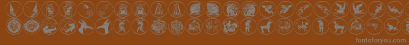 Mythologicaldisks Font – Gray Fonts on Brown Background