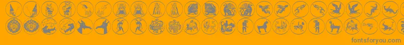 Mythologicaldisks Font – Gray Fonts on Orange Background