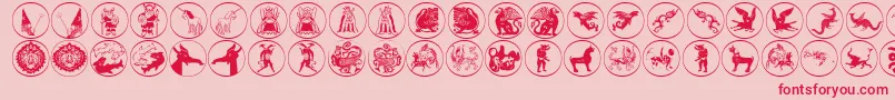 Mythologicaldisks Font – Red Fonts on Pink Background