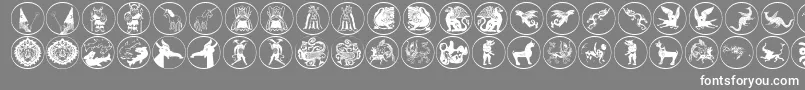 Mythologicaldisks Font – White Fonts on Gray Background