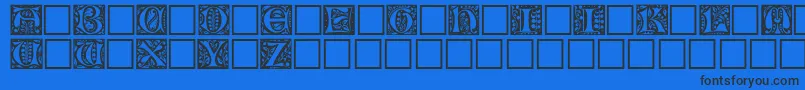 Шрифт ChristensencapsRegular – чёрные шрифты на синем фоне