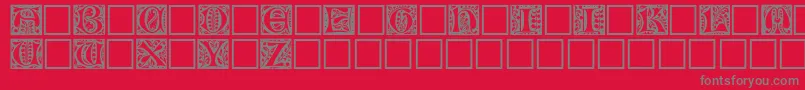Fonte ChristensencapsRegular – fontes cinzas em um fundo vermelho
