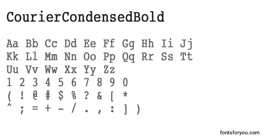 CourierCondensedBold-fontti – aakkoset, numerot, erikoismerkit